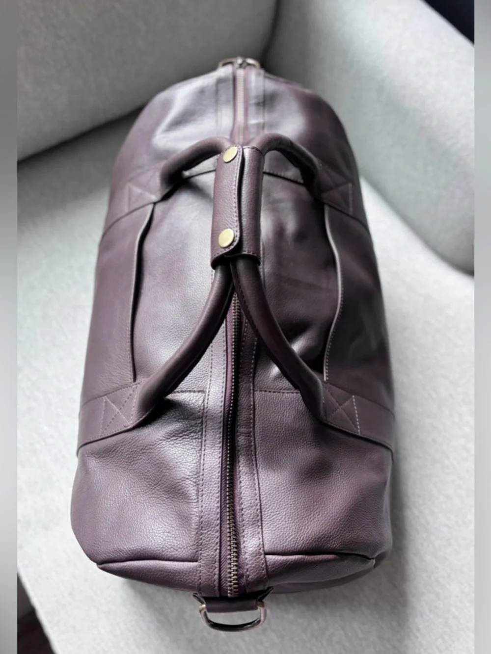 Quince Nappa Leather Duffle Bag Dark Brown New With Tags - Picture 10 of 14